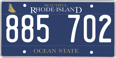 RI license plate 885702