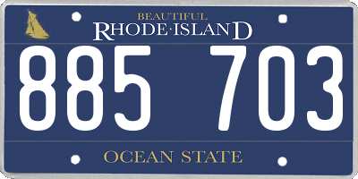 RI license plate 885703