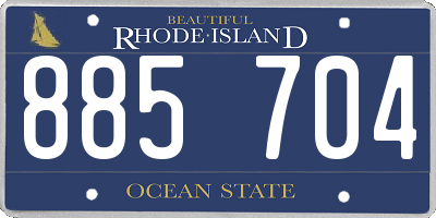 RI license plate 885704