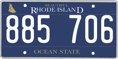 RI license plate 885706