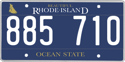 RI license plate 885710