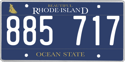 RI license plate 885717