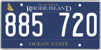 RI license plate 885720