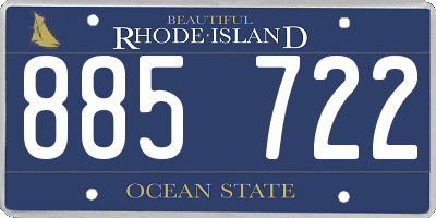 RI license plate 885722