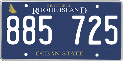 RI license plate 885725