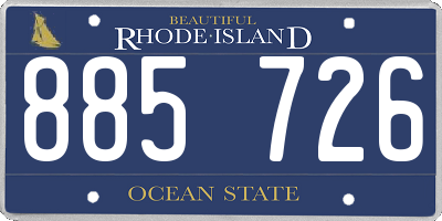 RI license plate 885726