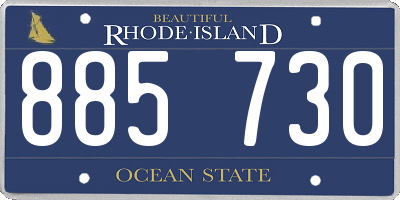 RI license plate 885730