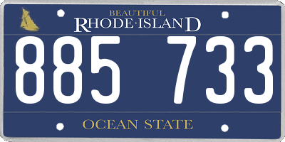 RI license plate 885733