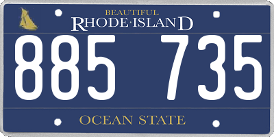 RI license plate 885735