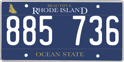 RI license plate 885736