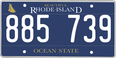 RI license plate 885739