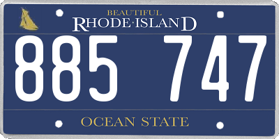 RI license plate 885747