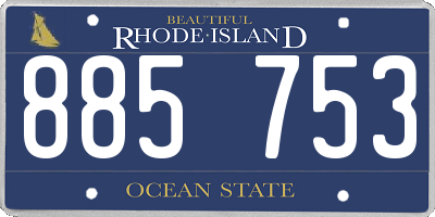 RI license plate 885753