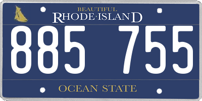 RI license plate 885755