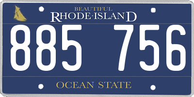 RI license plate 885756