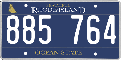 RI license plate 885764