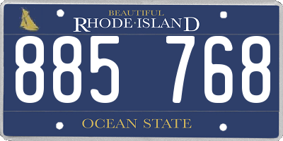 RI license plate 885768