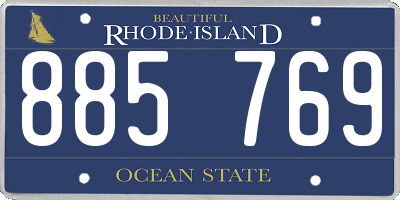 RI license plate 885769