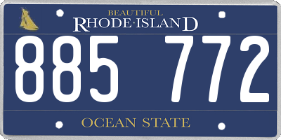 RI license plate 885772