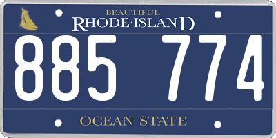 RI license plate 885774