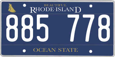 RI license plate 885778