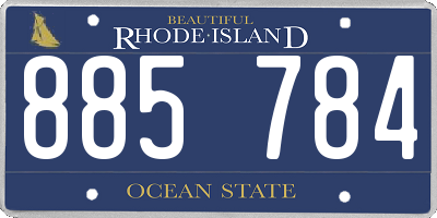 RI license plate 885784