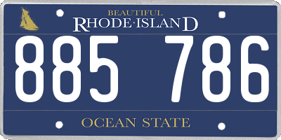 RI license plate 885786