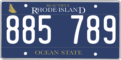 RI license plate 885789