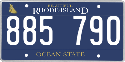 RI license plate 885790