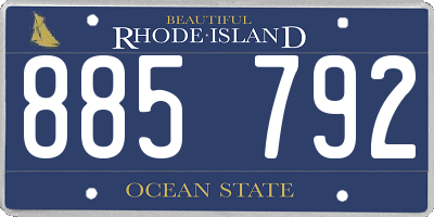 RI license plate 885792