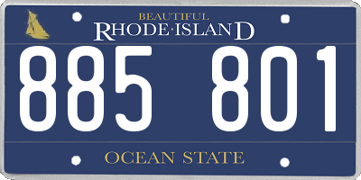 RI license plate 885801