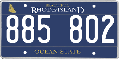 RI license plate 885802