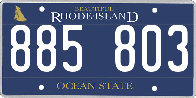 RI license plate 885803