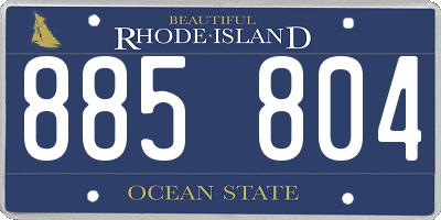 RI license plate 885804