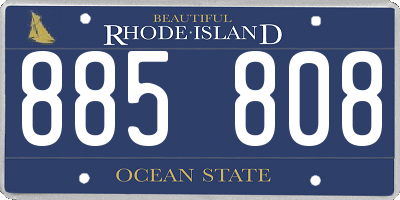 RI license plate 885808