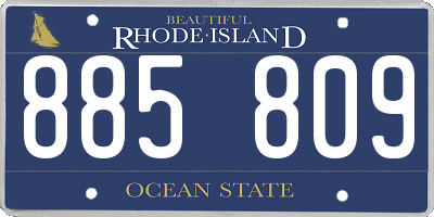 RI license plate 885809
