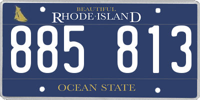 RI license plate 885813