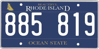 RI license plate 885819