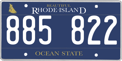 RI license plate 885822