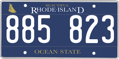 RI license plate 885823