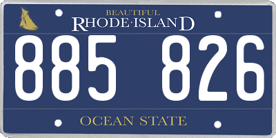 RI license plate 885826