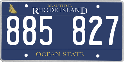 RI license plate 885827