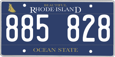 RI license plate 885828