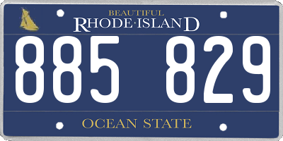 RI license plate 885829