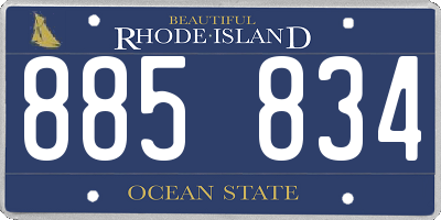 RI license plate 885834