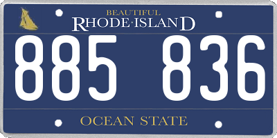 RI license plate 885836