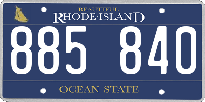 RI license plate 885840