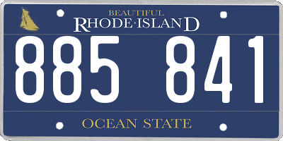 RI license plate 885841