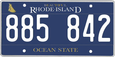 RI license plate 885842
