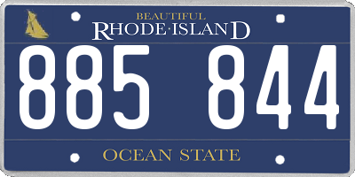 RI license plate 885844